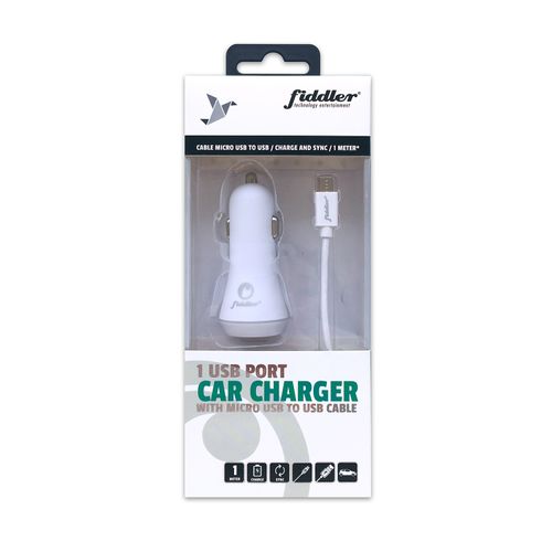 Cargador de Auto Fiddler con Cable Microusb a Usb