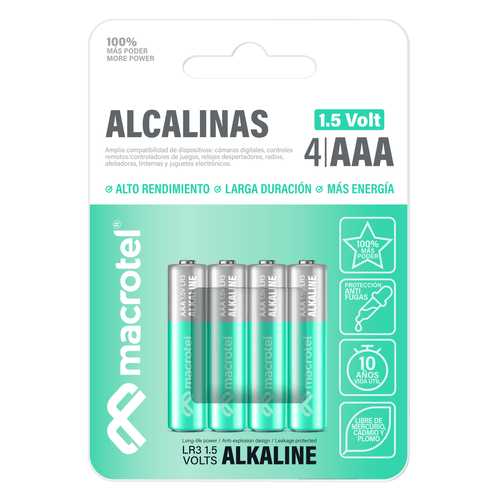 Pack 4 pilas Alcalinas AAA