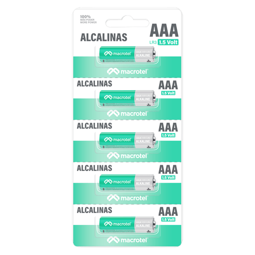 Pack 5 pilas Alcalinas AAA prepicadas