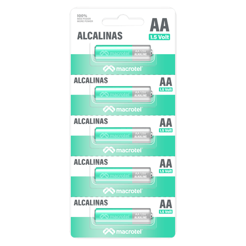 Pack 5 pilas Alcalinas AA prepicadas
